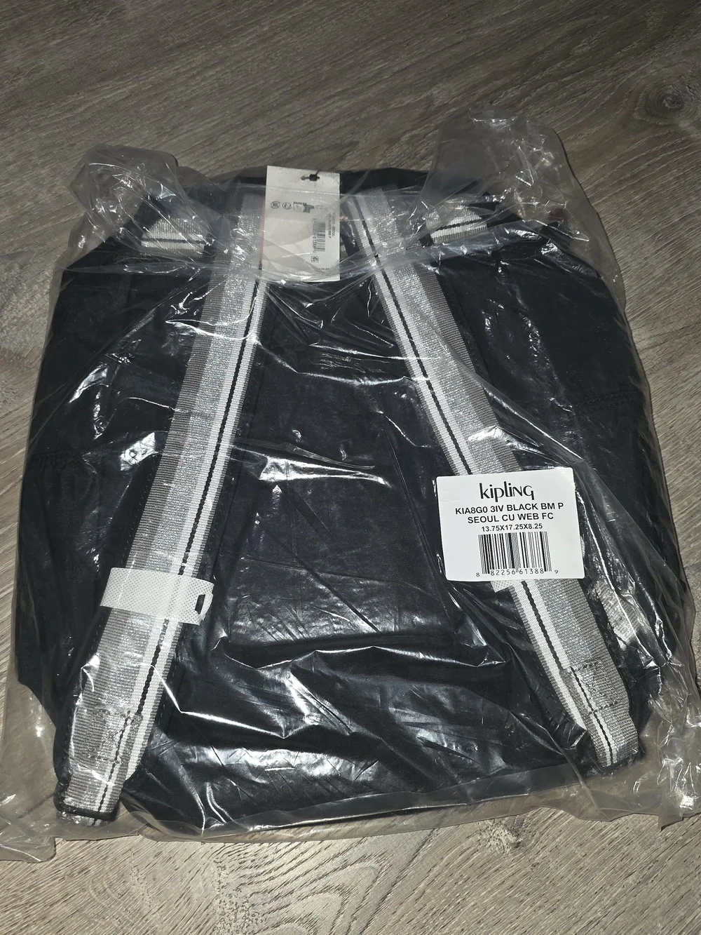 NWT Kipling Black Classic Nylon Backpack